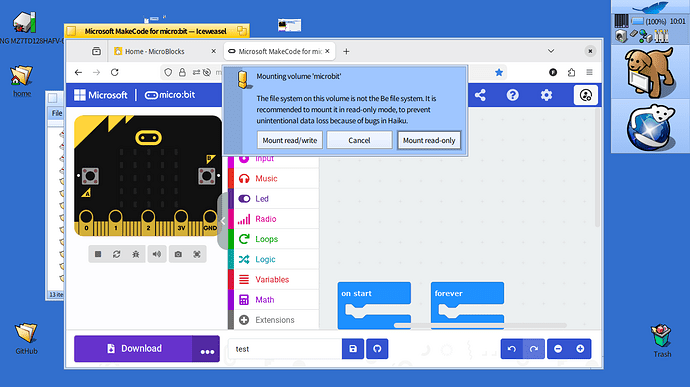 not be file system warning