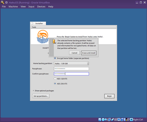 Haiku Encrypted Home Installer Wipe