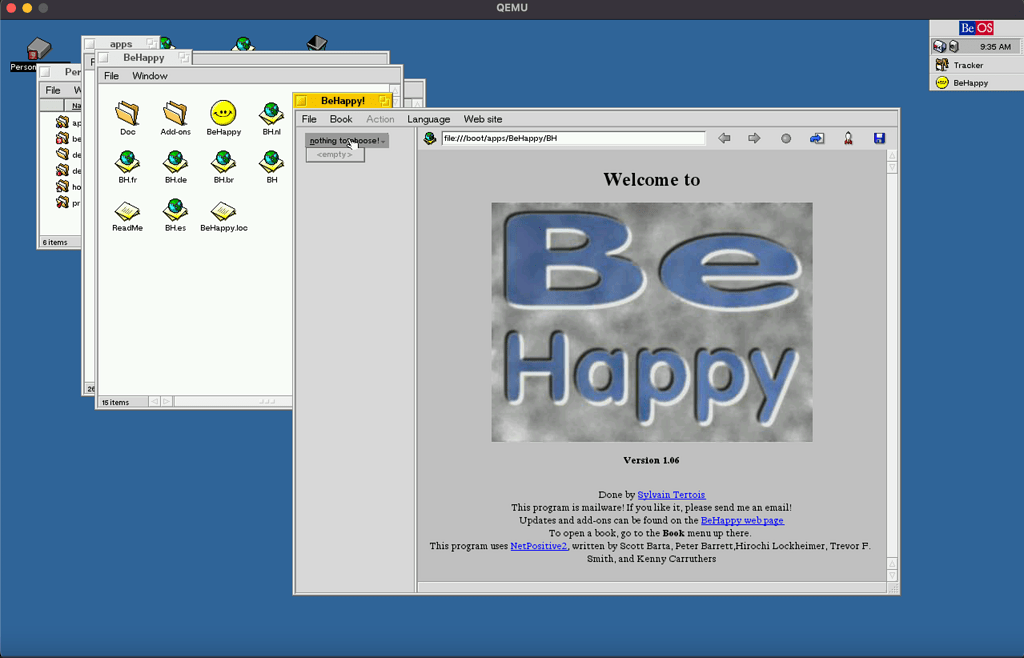 BeOS+QEMU on Haiku? Dontworry... BeHappy! - Haiku Community