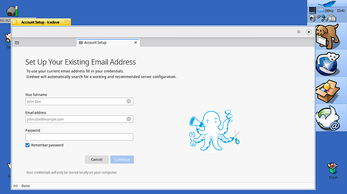Icedove first run dialogue