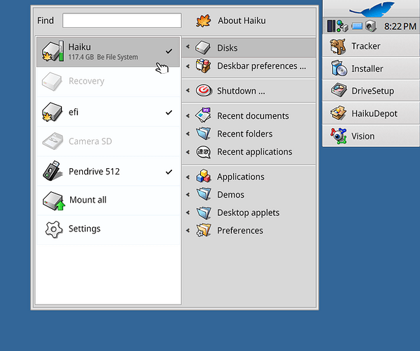 Haiku_Deskbar_Disks_Mount