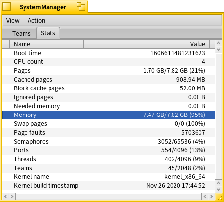 SystemManager memory